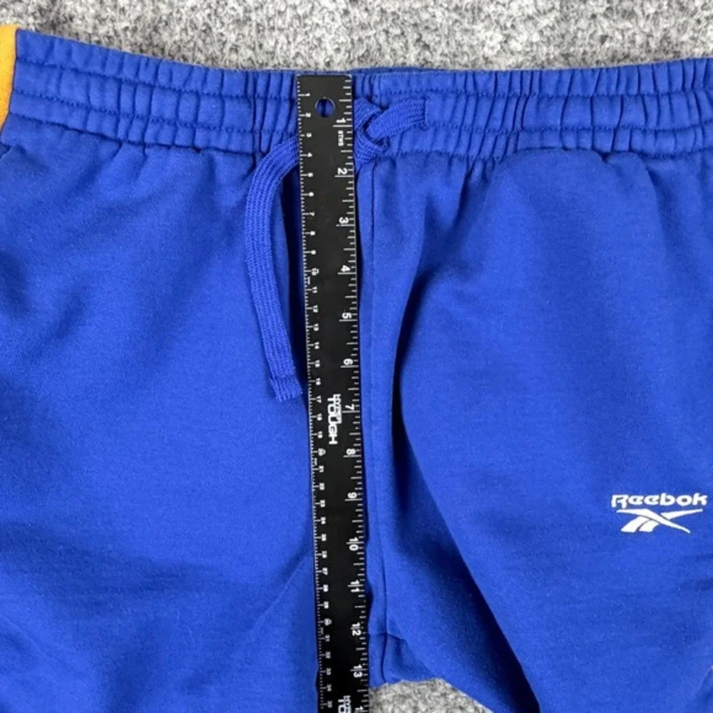 Reebok Forever 21 Mens XL Blue Yellow Snap Button Tear Away Track Pants Joggers